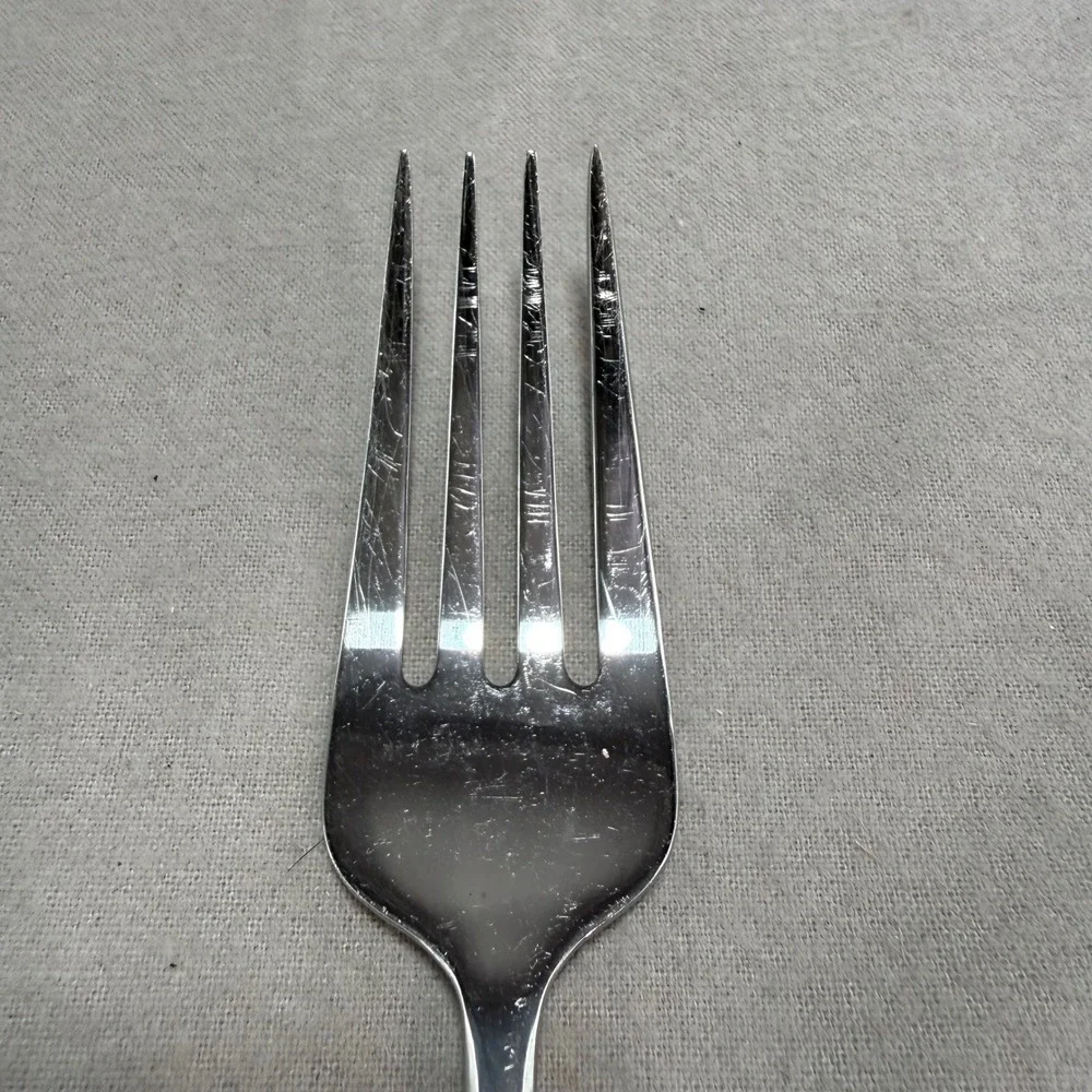 Oneida Crest Pattern Serving Fork  Arched Handle Minimalist Discontinued 8.75
